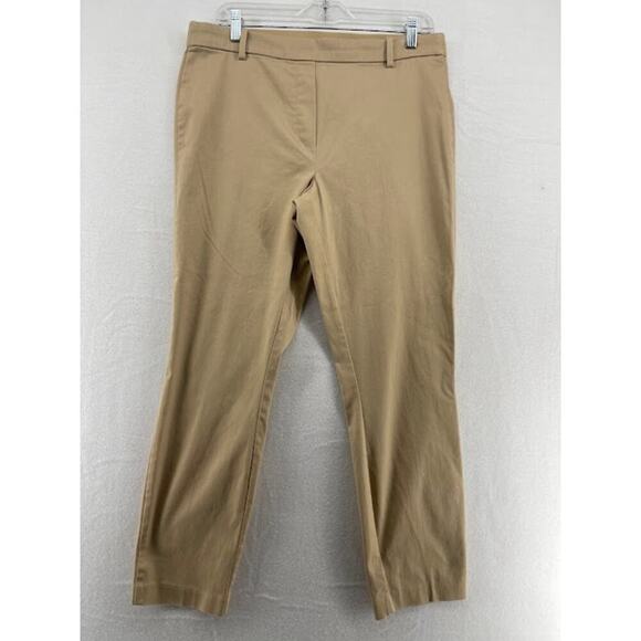H & M Womens Khaki Size 12 Pull On Pants Stretch Straight Leg - Picture 1 of 6